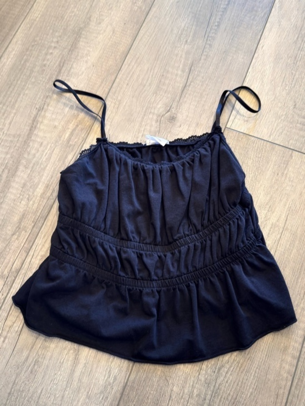 Cotton On Black Ruched Spaghetti Strap Camisole